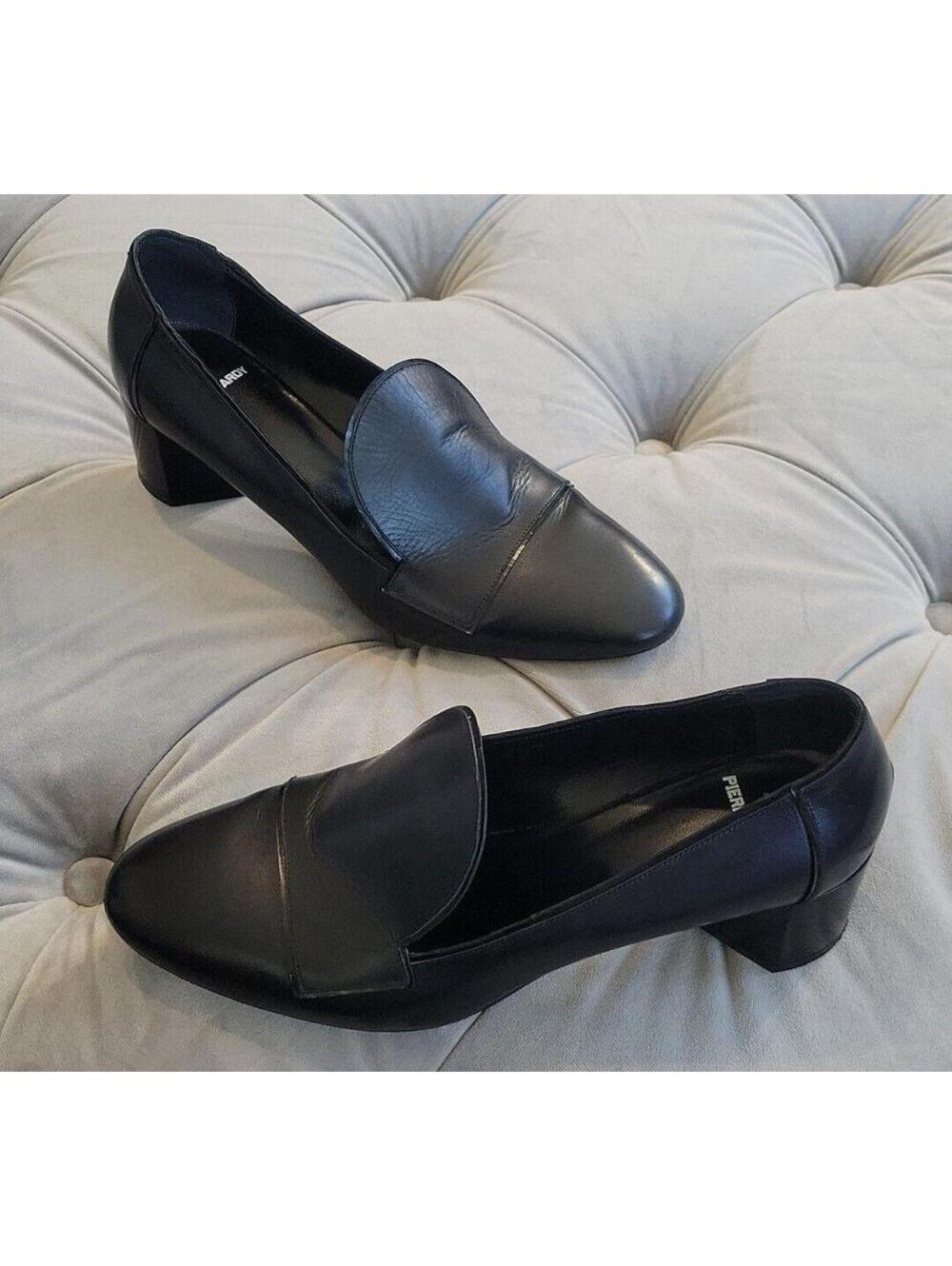 Pierre Hardy Black Leather Loafer Pumps Teardrop Heel Women Shoe 39 9 Italy $895